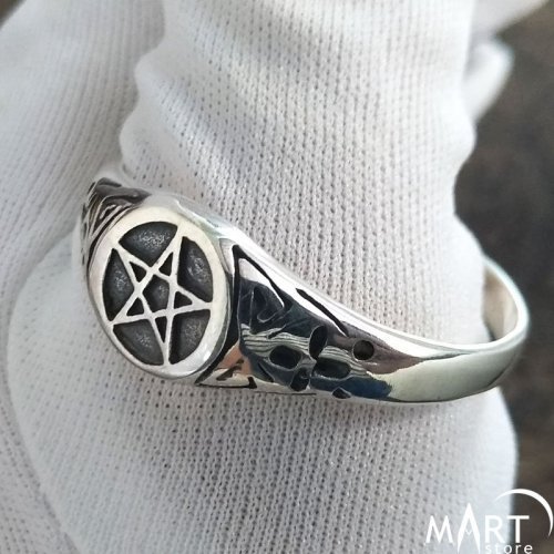 Occult Pentacle Ring - Satanic Pentagram Ring
