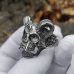 Occult Ring - Horned Vampire Skull Biker Ring - Silver and Gold