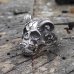 Occult Ring - Horned Vampire Skull Biker Ring - Silver and Gold