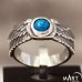 Egyptian Band Ring - The Winged Sun Disc - Silver and Gold