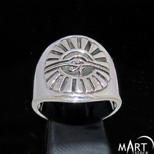 Eye of Horus Ring - Egyptian Ring Eye of Ra - Silver and Gold