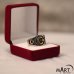 Sickle Moon Ring - Star and Crescent Ring - Silver and Gold