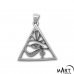 Egyptian Pendant - Eye of Ra and Pyramid, Egyptian Amulet - Silver and Gold