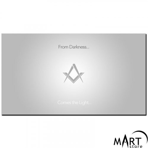 Masonic Canvas - Square and Compass, From Darkness Comes Light