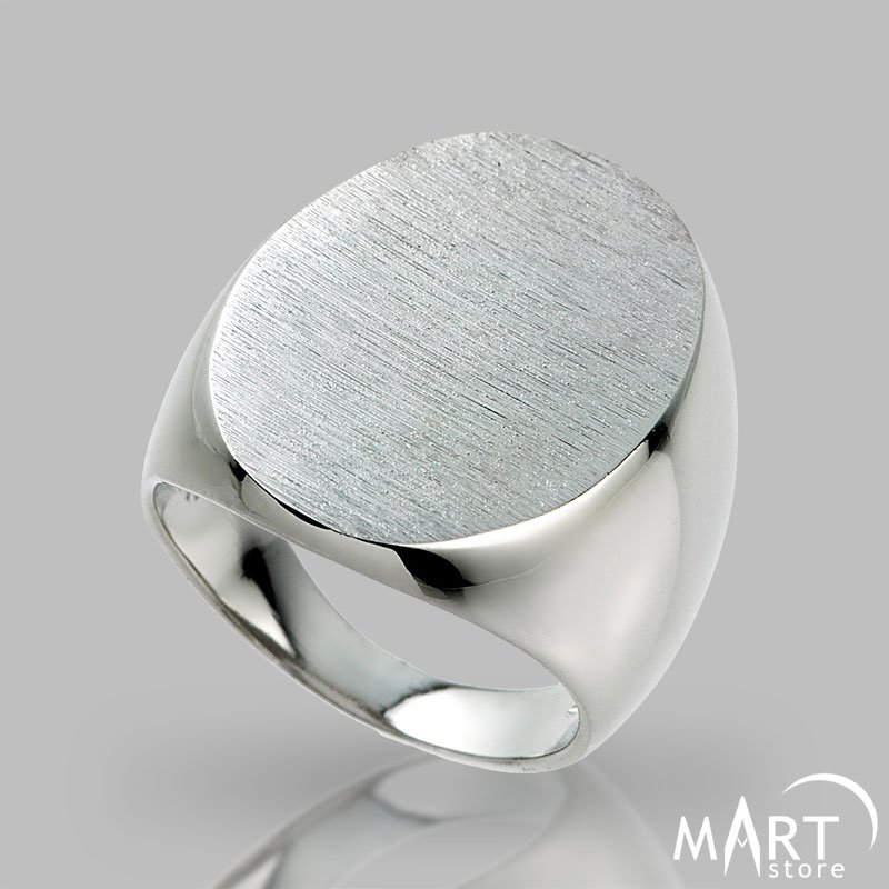 Custom Initial Signet Ring - Monogram ring Oval Large - Silver and Gold | MasonArtStore
