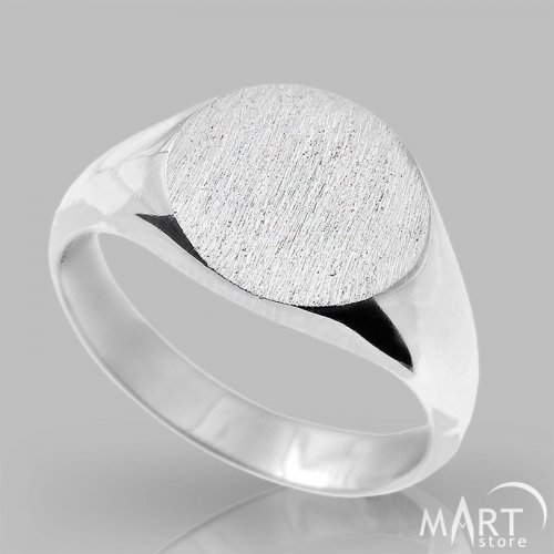 Custom Initial Signet Ring - Monogram ring Round v.1 - Silver and Gold
