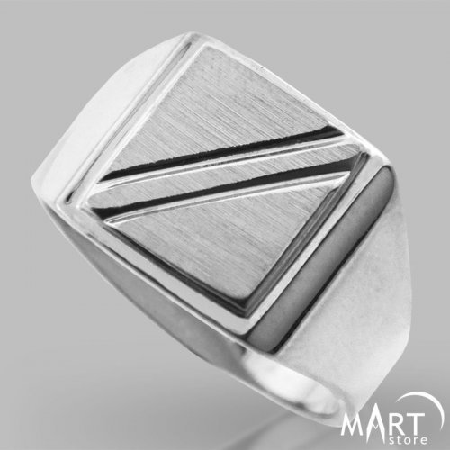 Custom Initial Signet Ring - Monogram ring The Dual - Silver and Gold