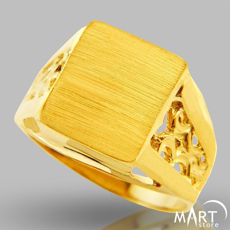 Custom Initial Signet Ring - Monogram ring The Royalty - Silver and Gold | MasonArtStore