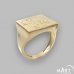 Custom Letter Ring - Monogram Ring Big Square - Silver and Gold