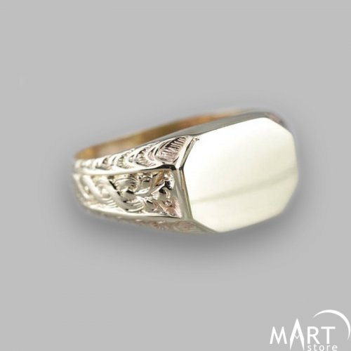Personalized Monogram Ring - Initial Name Ring Unisex - Silver and Gold