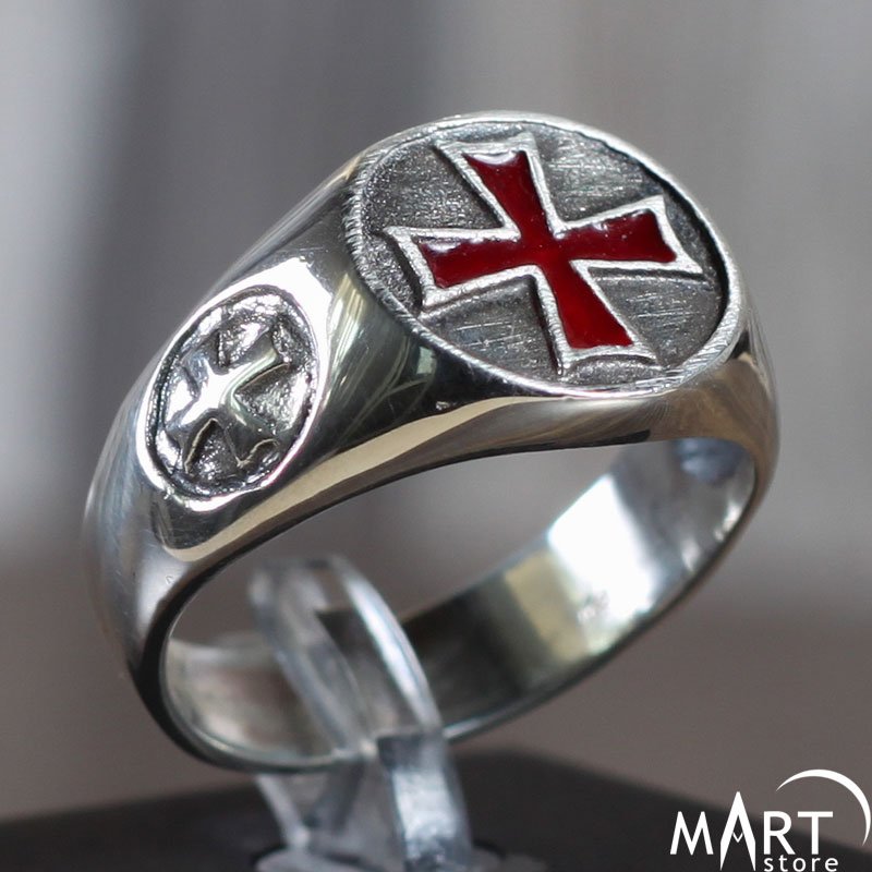 Order of Malta Ring Knights Templar Ring - Maltese Red Cross Ring ...