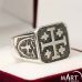 Knights Templar Crusader Ring - Jerusalem Cross Ring - Silver and Gold