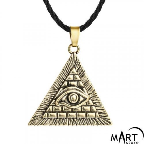 Freemason Illuminati Pendant - Eye of Providence Pendant - Silver and Gold