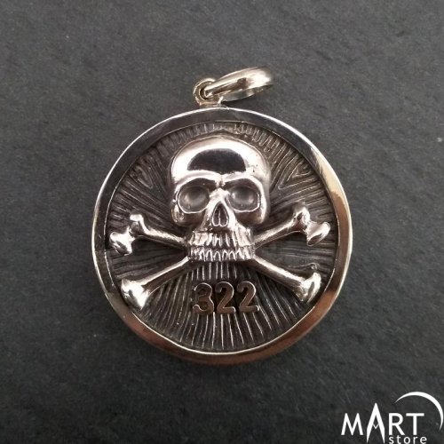 Yale Secret Society Skull and Bones Handmade 3D Pendant Solid 