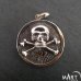 Masonic Pendant - Skull and Bones 322 Yale Secret Society - Silver and Gold