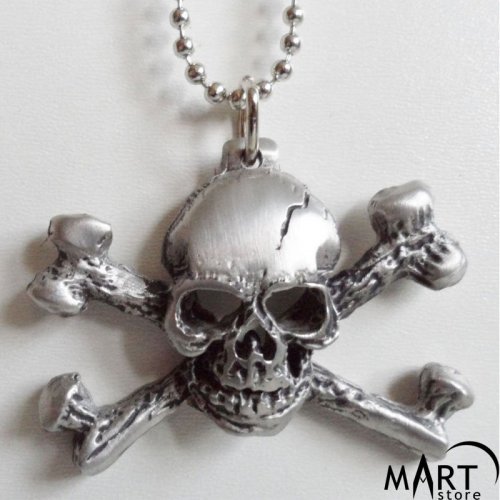 Skull and Crossbones Pendant - Memento Mori Jewelry - Silver and Gold