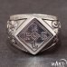 Christian Ring - Cross of Charlemagne, Hand engraved - Silver and Gold