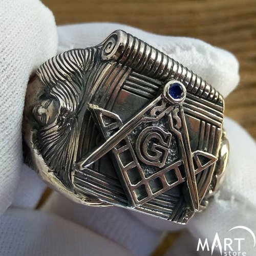Custom Masonic ring - Blue Lodge Masonic Ring Vintage - Silver and Gold