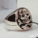 Men's Masonic Skull Ring - Memento Mori Skull and Crossbones ring Classic - Silver and Gold