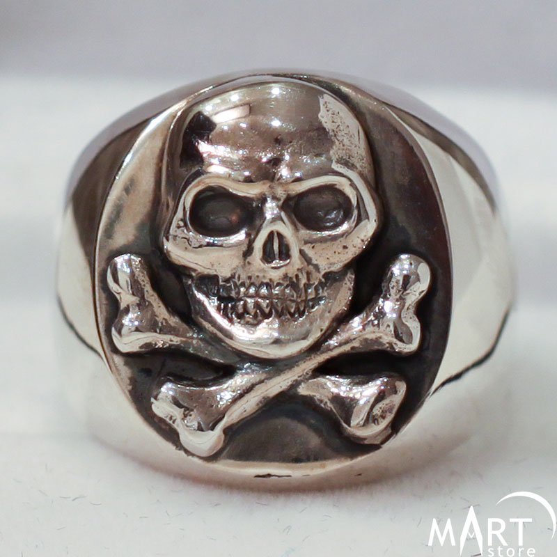 Patchy the Pirate Skull Ring - Sterling - Ruby Lane