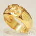 Men's Skull ring - Band ring Skull and Crossbones - Silver and Gold