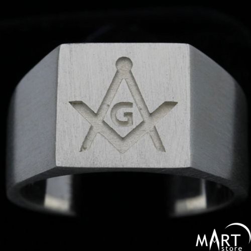 Masonic Signet Ring - Blue Lodge Ring, Hand Engraved - Silver and Gold