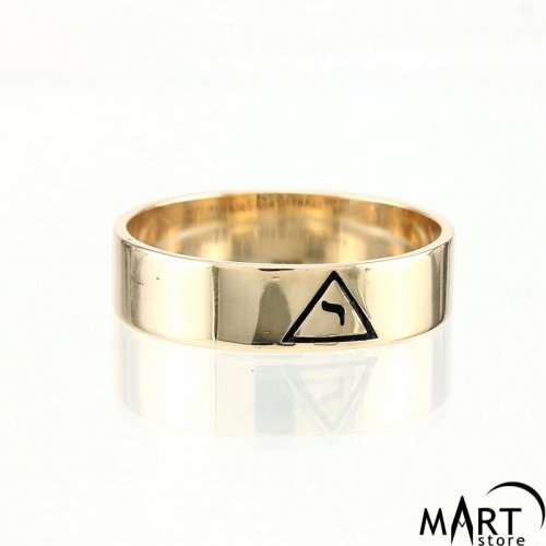 Scottish Rite Ring - Silver and Gold - 14th Degree Masonic Band Ring, Polished