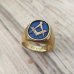 Blue-green Masonic ring - Blue Lodge of Freemasonry - Silver and Gold