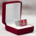 Custom Masonic Ring - 3rd Degree Master Mason Ring - Enamel Square Shape Gemstones