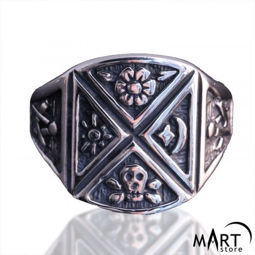 Custom Masonic Ring - Masonic Symbols - Silver and Gold