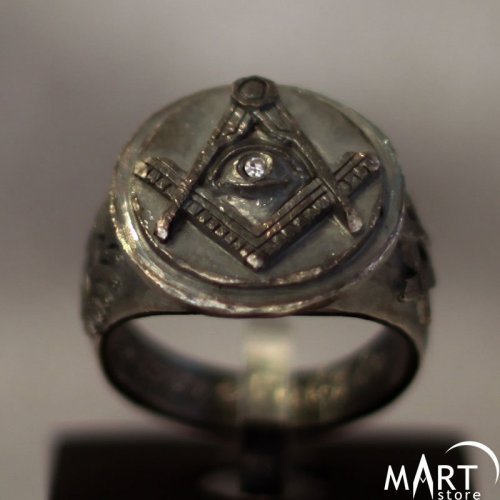 All Seeing Eye Oxidized Freemason Ring New .925 Sterling Silver Band Sizes 3-10 