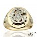 Masonic Diamond Ring - Blue Lodge Masonic Ring 3rd degree - Silver and Gold