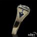 Masonic Diamond Ring - Blue Lodge Masonic Ring 9 diamonds - Silver and Gold