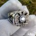 Masonic Diamond Ring - Scottish Rite Masonic ring 32nd degree - Silver and Gold