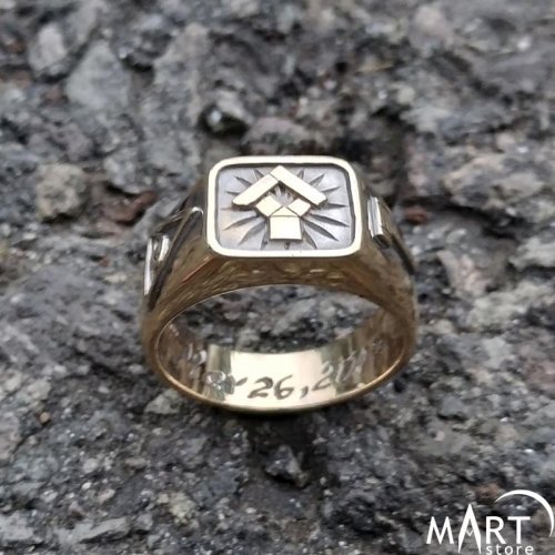Masonic Ring 47th Problem of Euclid Pinky Finger