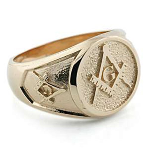 Freemason ring - Blue Lodge, Square and Compass - Silver and Gold