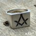 Masonic Signet Ring - Blue Lodge ring, Square & Compass ring - Silver and Gold