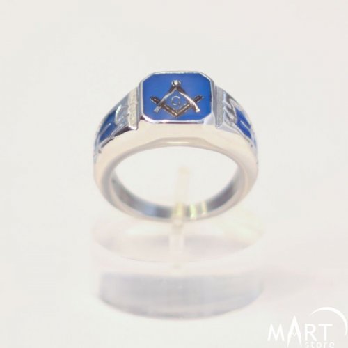 Master Mason Ring Blue Lodge 3rd Degree Masonic Ring - Plumb and Trowel