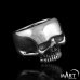 Men's Biker Skull Masonic Ring - Silver and Gold