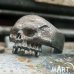 Men's Biker Skull ring - Antique Vintage Skull ring - Silver and Gold