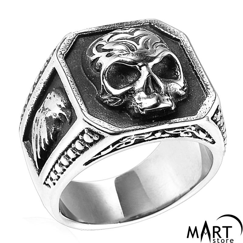 Men Sterling Silver Skull Ring - Jewelry1000.com | Sterling silver skull  rings, Mens silver rings, Mens silver jewelry