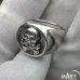 Men's Masonic Skull Ring - Memento Mori Skull and Crossbones ring Clear - Silver and Gold