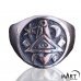 Past Master Masonic Ring - Pyramid Eye, Sun and Moon - Silver and Gold