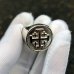 Reversible Head Custom Initial Ring Double Sided Ring Jerusalem Cross