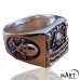 Scottish Rite Masonic Ring - Masonic Skull Virtus Junxit Mors Non Separabit - Silver and Gold
