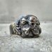 Skull and Crossbones Ring - Biker Skull Ring Cigar Band - Silver and Gold