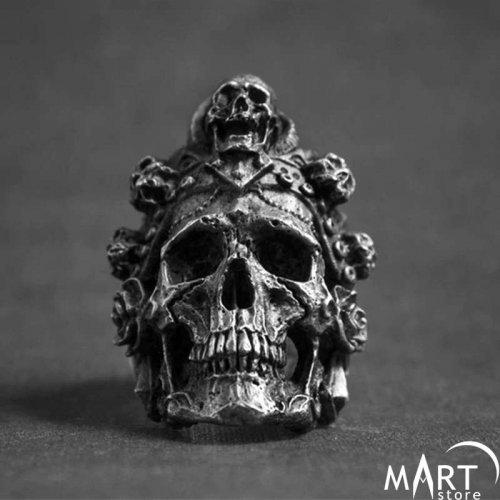 Vintage Biker Skull Ring Death Head Ring Memento Mori