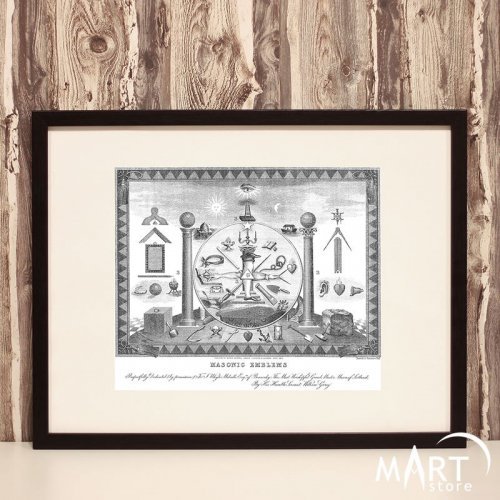 Masonic Poster, Freemason Wall Art Decoration - Fraternity Emblems