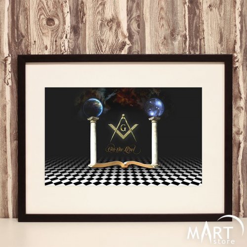 Masonic Poster, Freemason Wall Art Decoration - On the Level