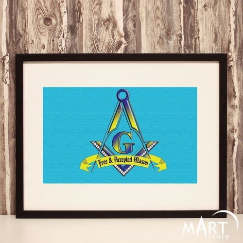 Masonic Poster, Freemason Wall Art Decoration - Free and Accepted